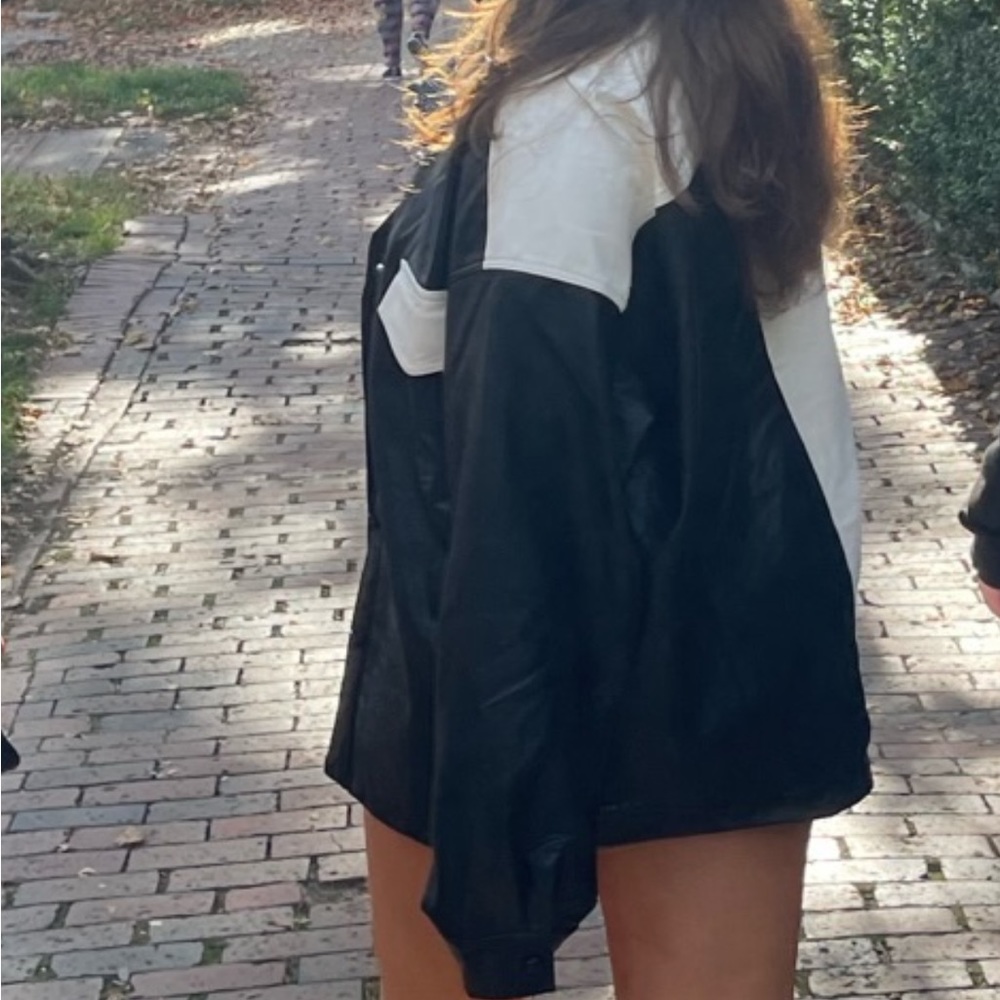 Black and White leather jacket